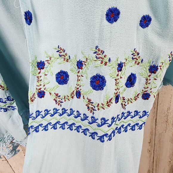 MissLook Floral Embroidered Lace Cardigan Blue Size XL - Picture 6 of 12
